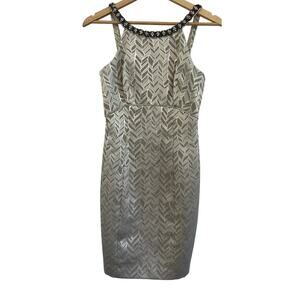 Trina Turk Embellished Shift Cocktail Dress Womens 0 Y2K Chic Event Gala Glam